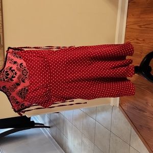 Nickilam Red and White Polka Dot Romper Size M NWT